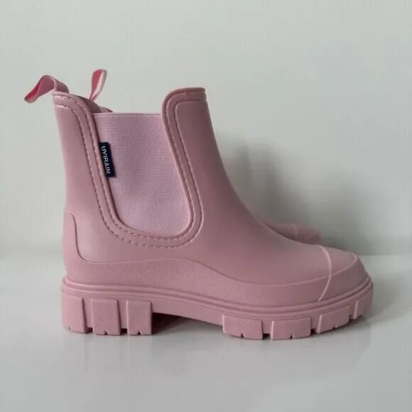 Rain Boots - Light Pink Size 8.5 Chunky Chelsea Boots - Picture 2 of 5